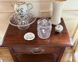Waterford cake plate and biscotti jar Lennox face, English, China, teapot and porcelain dishes