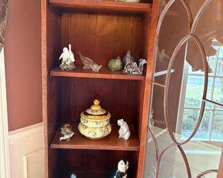 Mackenzie Child ginger jar, porcelain, and crystal figurines, and va Herend porcelain