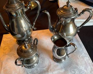 silver-plated tea set