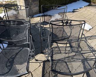 Woodard armchairs - great for a round a fire pit! Total of eight chairs available