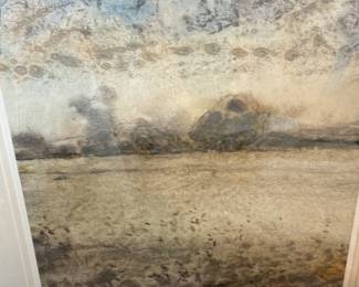 one of two large lsigned and numbered landscapes