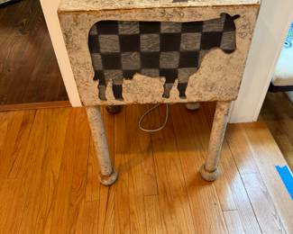 cow metal side table