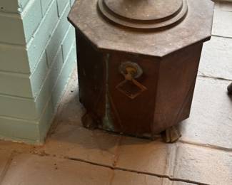 vintage metal kindling box