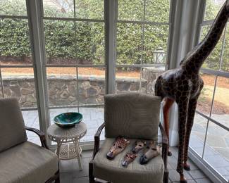 Big giraffe is standing guard