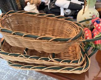 Colorful, fun set of fish handled baskets