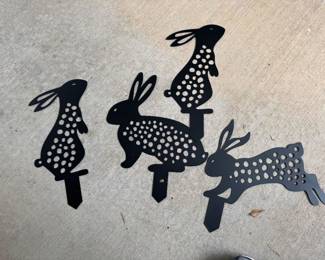bunny garden stakes