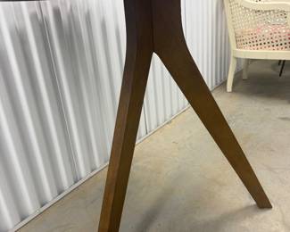 Mid-Century Modern Round Wood Accent Table with Splayed Legs - Asking $120