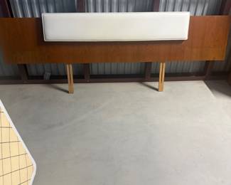Vintage Mid-Century Modern Teak Headboard with Floating Nightstands - $600