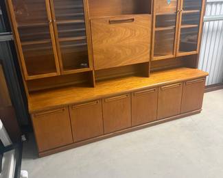 Mid-Century Modern Danish Teak Wall Unit with Secretary Desk - $900