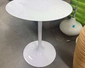 Two available - Mid-Century Modern Tulip-Style Pedestal Side Table, White Finish - Asking $75 each