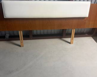 Vintage Mid-Century Modern Teak Headboard with Floating Nightstands - $600