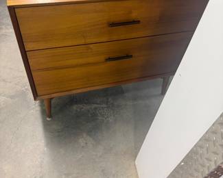 Mid-Century Modern Acorn Finish 2-Drawer Lateral File Cabinet Chest - $150