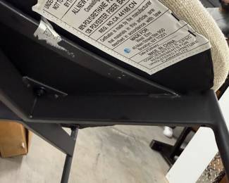 Pair of Modern Bentwood & Upholstered Dining Chairs, Black Metal Frame - $199 for the pair.