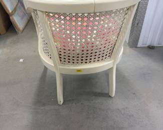 Elegant Cane Back Accent Chair with Vibrant Ikat Cushion - Asking $150