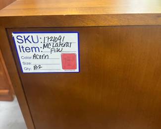 Mid-Century Modern Acorn Finish 2-Drawer Lateral File Cabinet Chest - $150