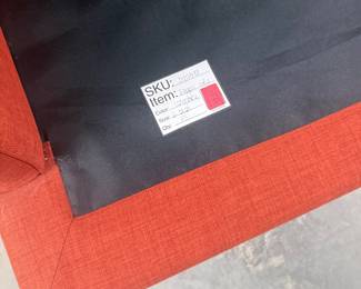 Mid-Century Style Orange/Red Fabric Sofa - Two available - Asking $300 each