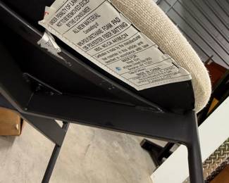 Pair of Modern Bentwood & Upholstered Dining Chairs, Black Metal Frame - $199 for the pair.