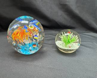 Glass Aquatic Themed Paper Weights