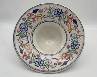 Large Hand Painted Poole England Floral Bowl