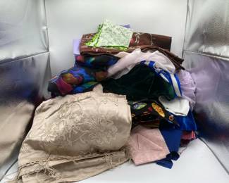 Huge Lot of Fabric with Patterned VelvetTexture Embroidered Fabrics