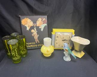 Vi Rage Telechron Wall Clock McKee Hottle Glass back MCM Decor