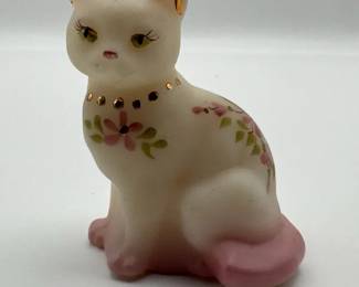 Hand Painted Fenton Soapstone Cat