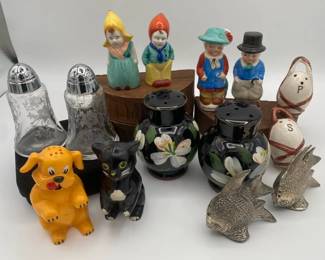 Collection of Salt and Pepper Shakers with Hand Painted and Japanese Manufactured Pairs