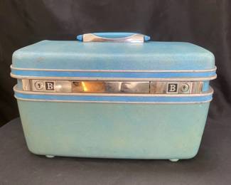 Vintage Blue Samsonite Train Case