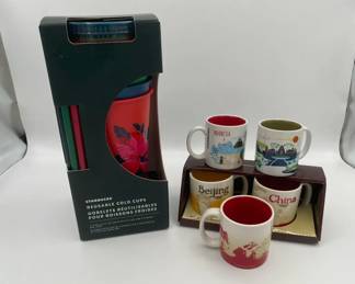 Set of Starbucks Reusable Cold Cups with Indonesia and China Series Starbucks Demitasse