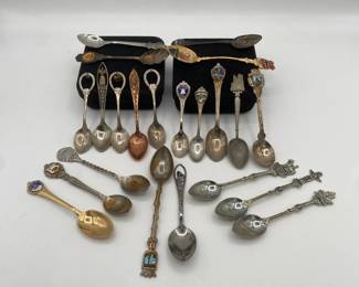 Collection of Souvenir Spoons from Victoria BC California Hawaii and More