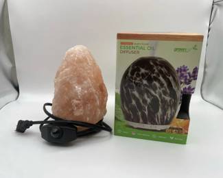 Himalayan Pink Salt Lamp and Greenair Essential Oil Diffuser