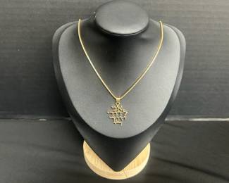 14k Gold Ani LeDodi Pendant And Chain