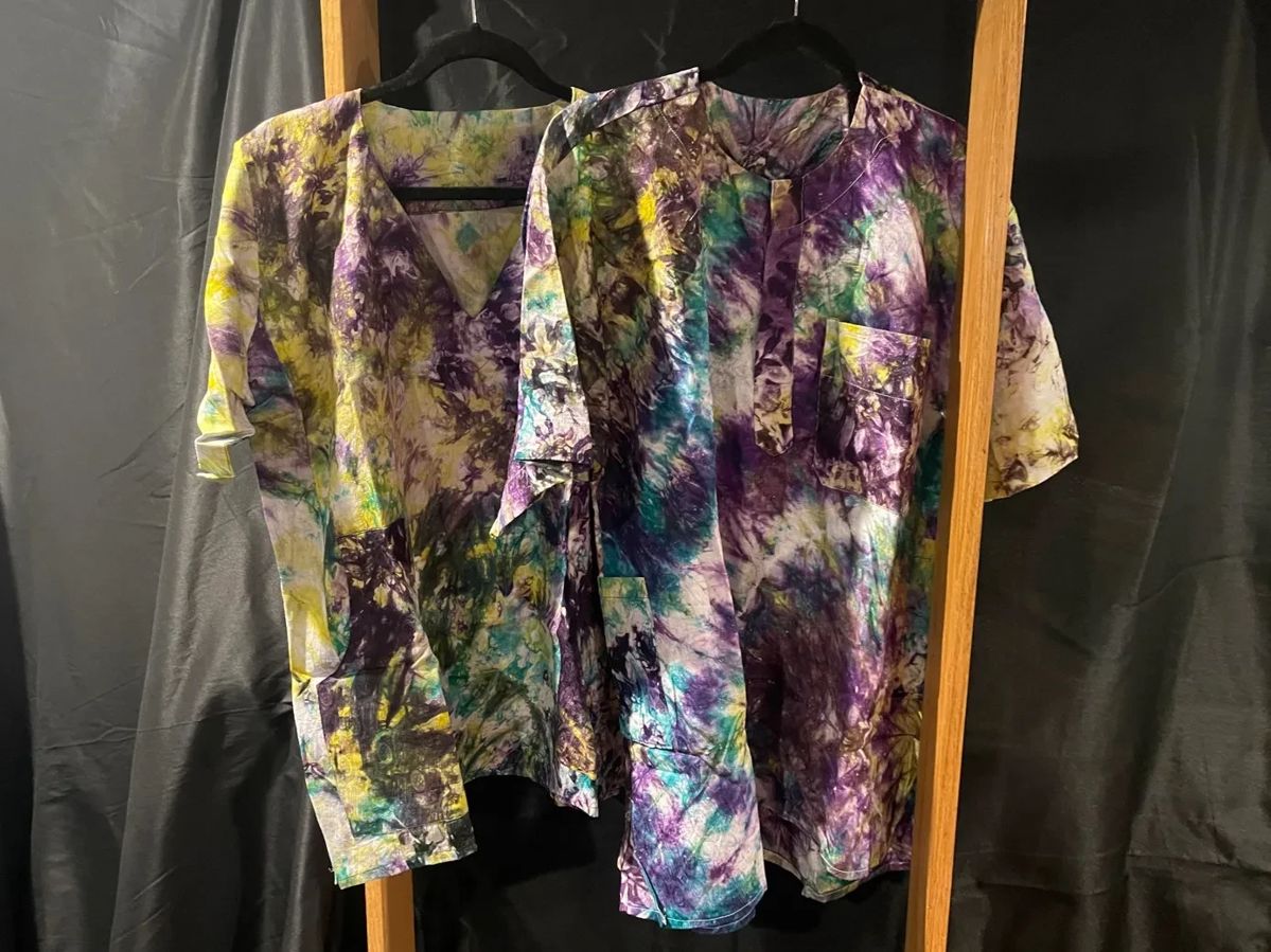 2 Tie Dye Textured Fabric Shirts