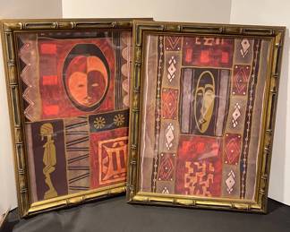 Mask I Mask II Prints By Dominique Gaudin Professionally Framed