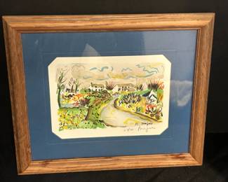 Alexandre Minguet Signed Watercolor Print Of Marigot St Marten France