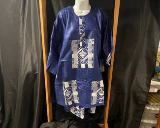 Blue And White Shirt And Shorts Set