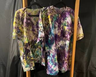 2 Tie Dye Textured Fabric Shirts