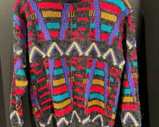 Vintage 80s Croquet Club Colorful Sweater M