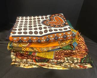 Large Pieces Of West African Fabric Featuring Dashiki And Angel Fabrics With Malaysian Art Fabric