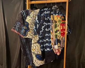 Three Dyed Shirts And Patterned Pants