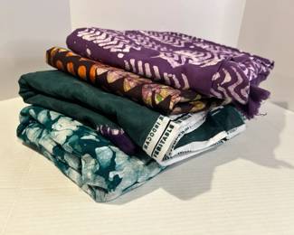 Four Hand Dyed Batik Printed Fabrics