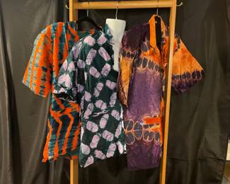 Three Bright Patterned Button Up Shirts