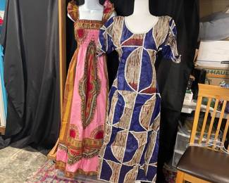 Two Bright Patterned Dresses