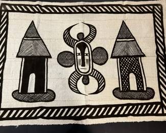 44 X 30 Handcrafted Woven Cotton Fabric Korhogo Cloth From The West African Senufo People