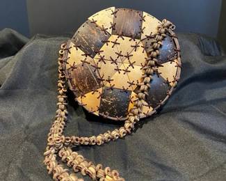Handmade Senegalese Coconut Shell Zippered Bag