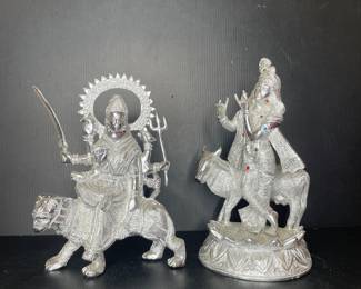 Hindu Deities Statues Durga and Krishna