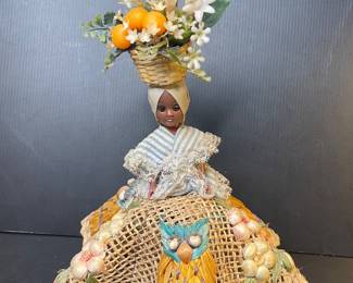 Vintage Chiquita Blinky Doll with Fruit Basket Headdress