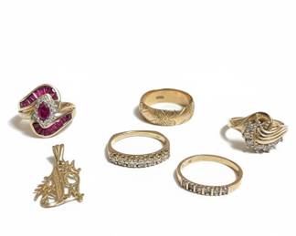 k Gold Rings and Pendant