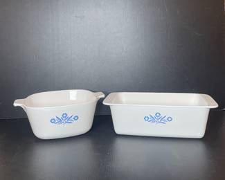 CorningWare Blue Cornflower Loaf Pan and Casserole Dish
