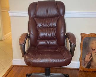 Brown Faux Leather Executive Office Chair